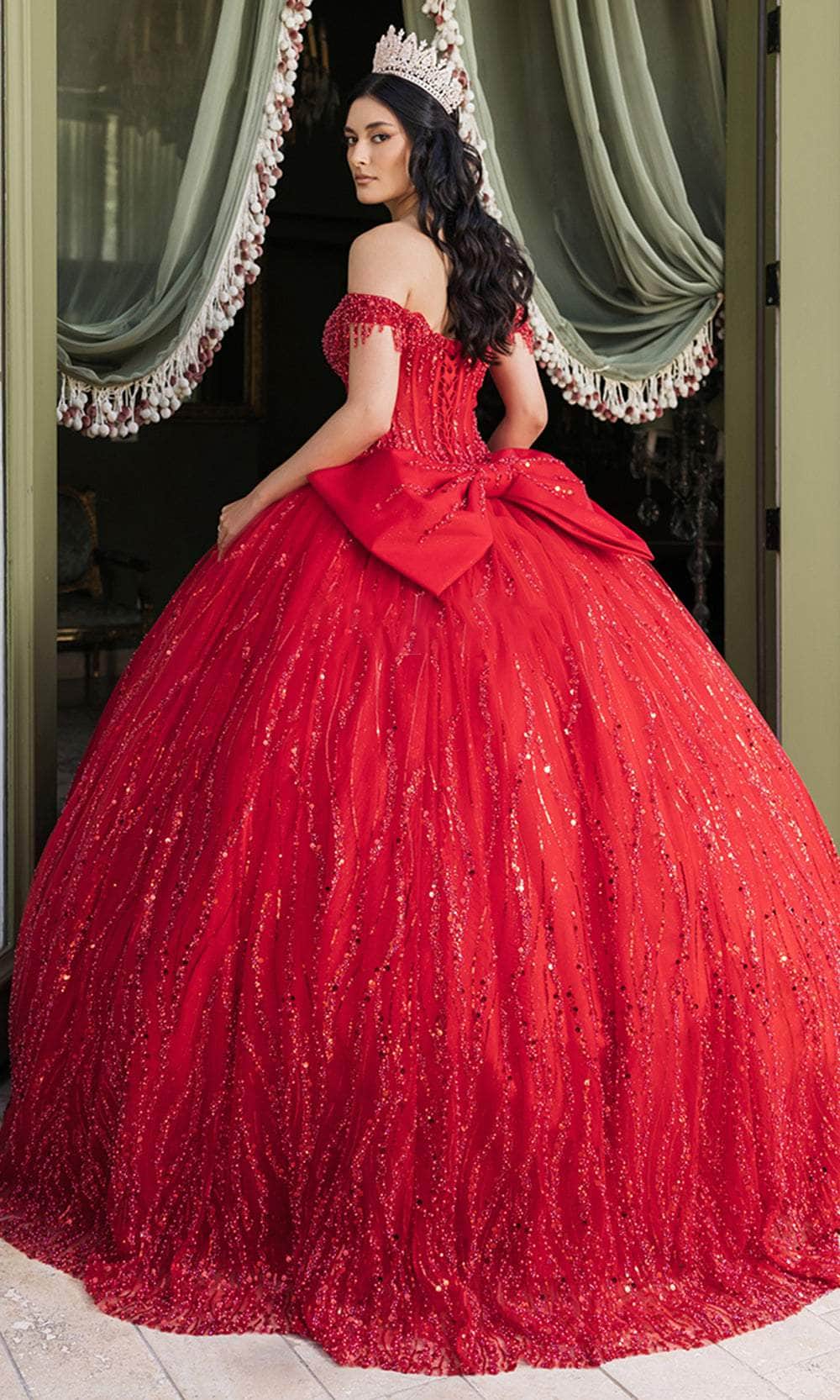 May Queen LK264 - Off-Shoulder Embellished Ballgown Quinceanera Dresses