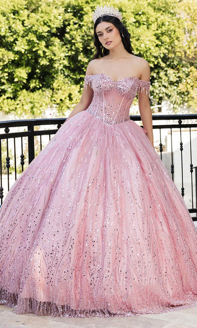 May Queen LK264 - Off-Shoulder Embellished Ballgown Quinceanera Dresses