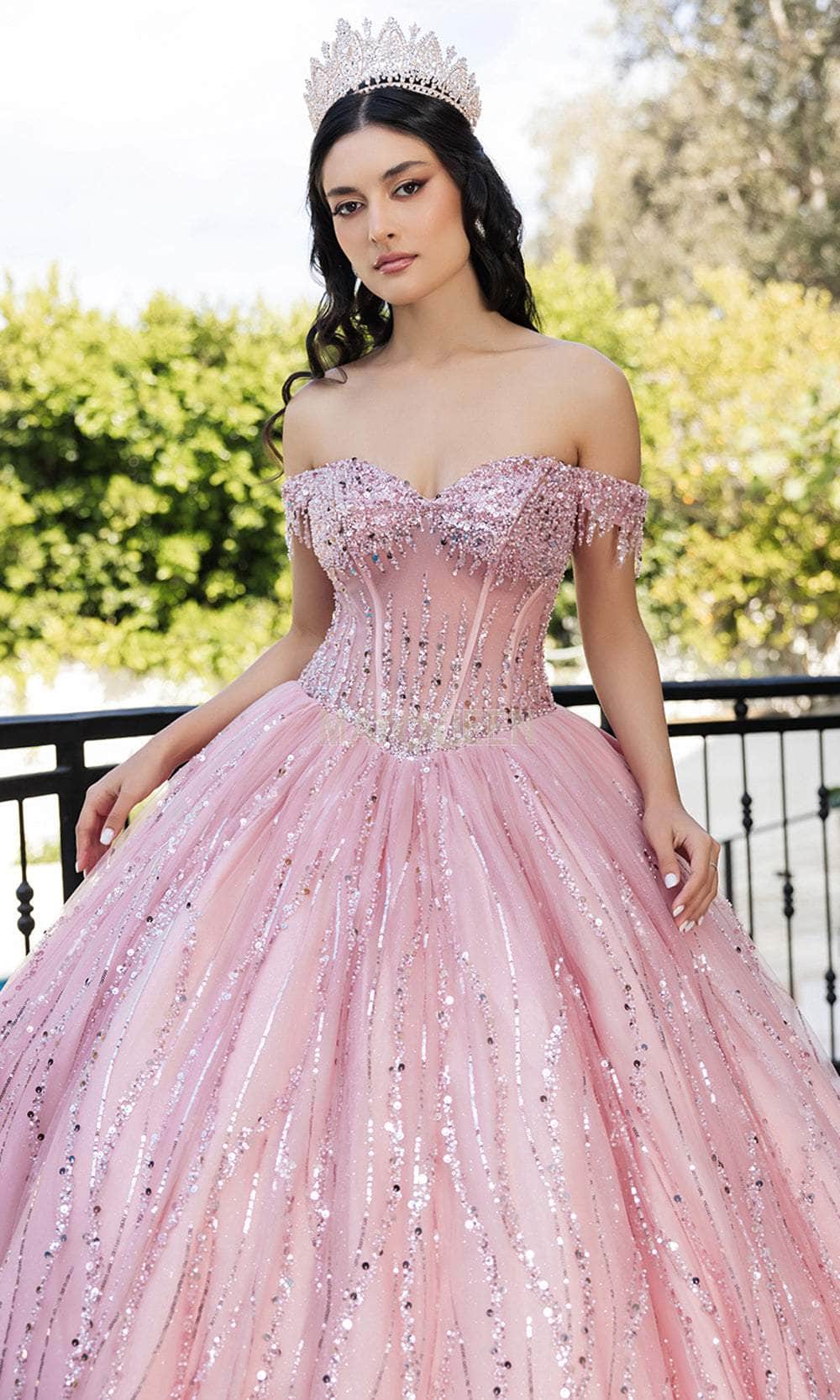 May Queen LK264 - Off-Shoulder Embellished Ballgown Quinceanera Dresses