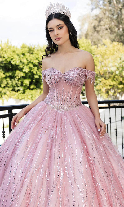May Queen LK264 - Off-Shoulder Embellished Ballgown Quinceanera Dresses