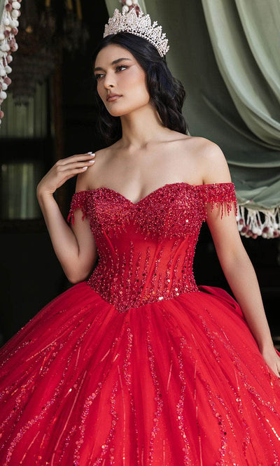 May Queen LK264 - Off-Shoulder Embellished Ballgown Quinceanera Dresses