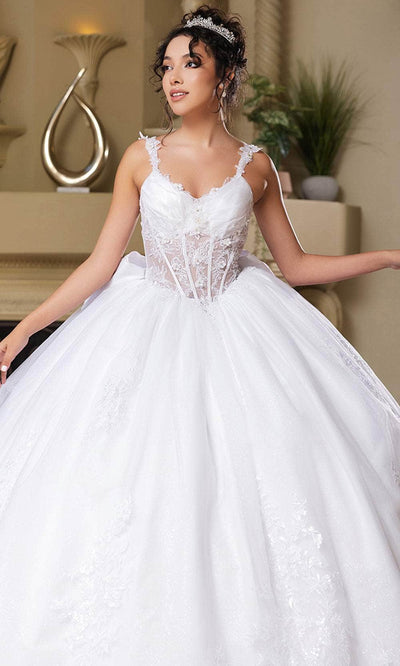 May Queen LK269 - Illusion Lace Ballgown Quinceanera Dresses