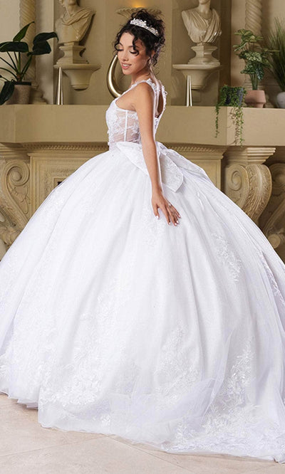 May Queen LK269 - Illusion Lace Ballgown Quinceanera Dresses