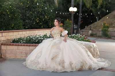 May Queen LK275 - Layered Skirt Sweetheart Lace Gown Quinceanera Dresses