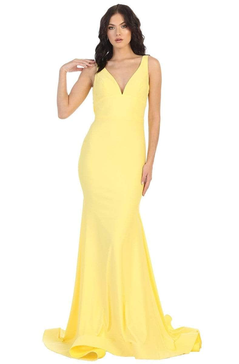 May Queen MQ1719 - Sleeveless Trumpet Evening Dress Evening Dresses 20 / Yellow