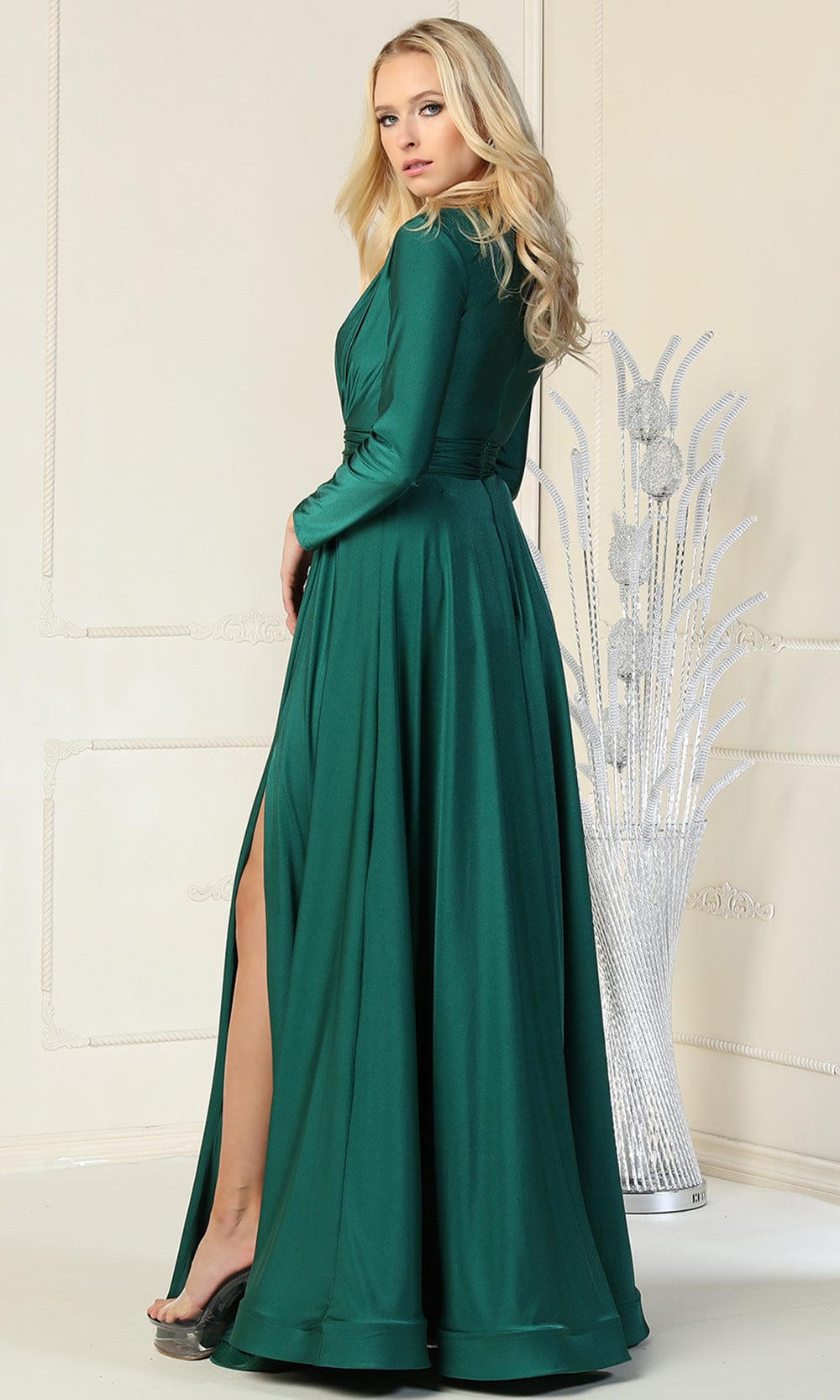 May Queen MQ1835 - Ruched A-Line Evening Dress Mother of the Bride Dresess