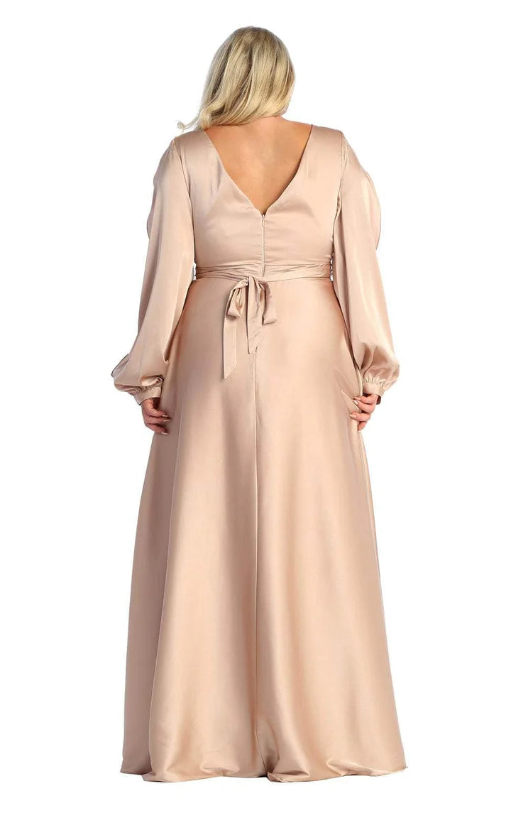 May Queen - MQ1857 Split Bishop Sleeve Surplice Gown