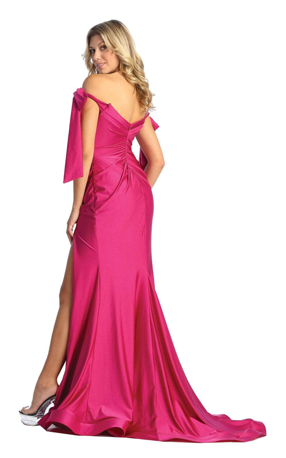 May Queen MQ1858 - Ruched Off Shoulder Evening Gown Special Occasion Dresses