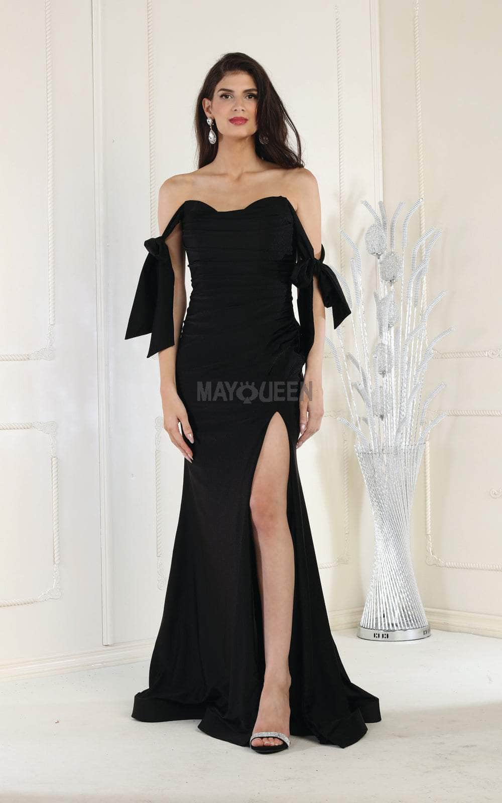 May Queen MQ1858 - Off Shoulder Evening Dress