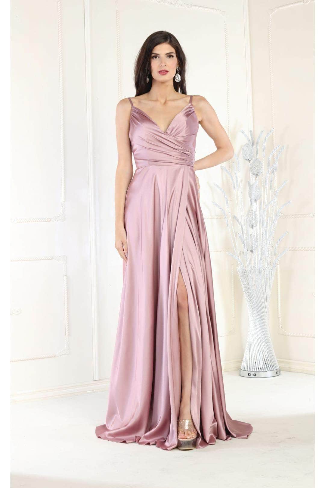 May Queen MQ1945 - Sleeveless A-line Prom Dress Prom Dresses 2 / Mauve