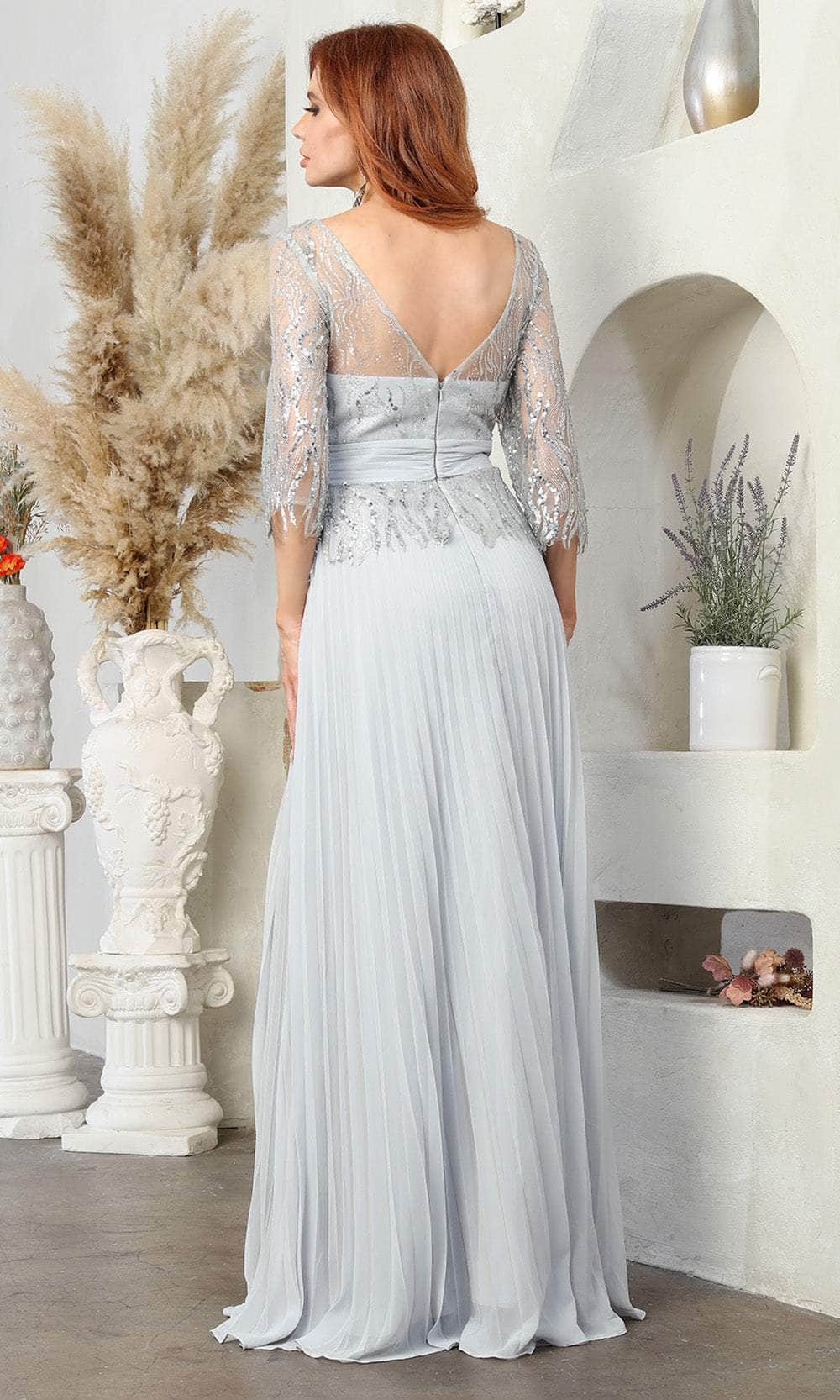 May Queen MQ2007 - Long Sleeve Embellished Evening Dress Mother of the Bride Dresses