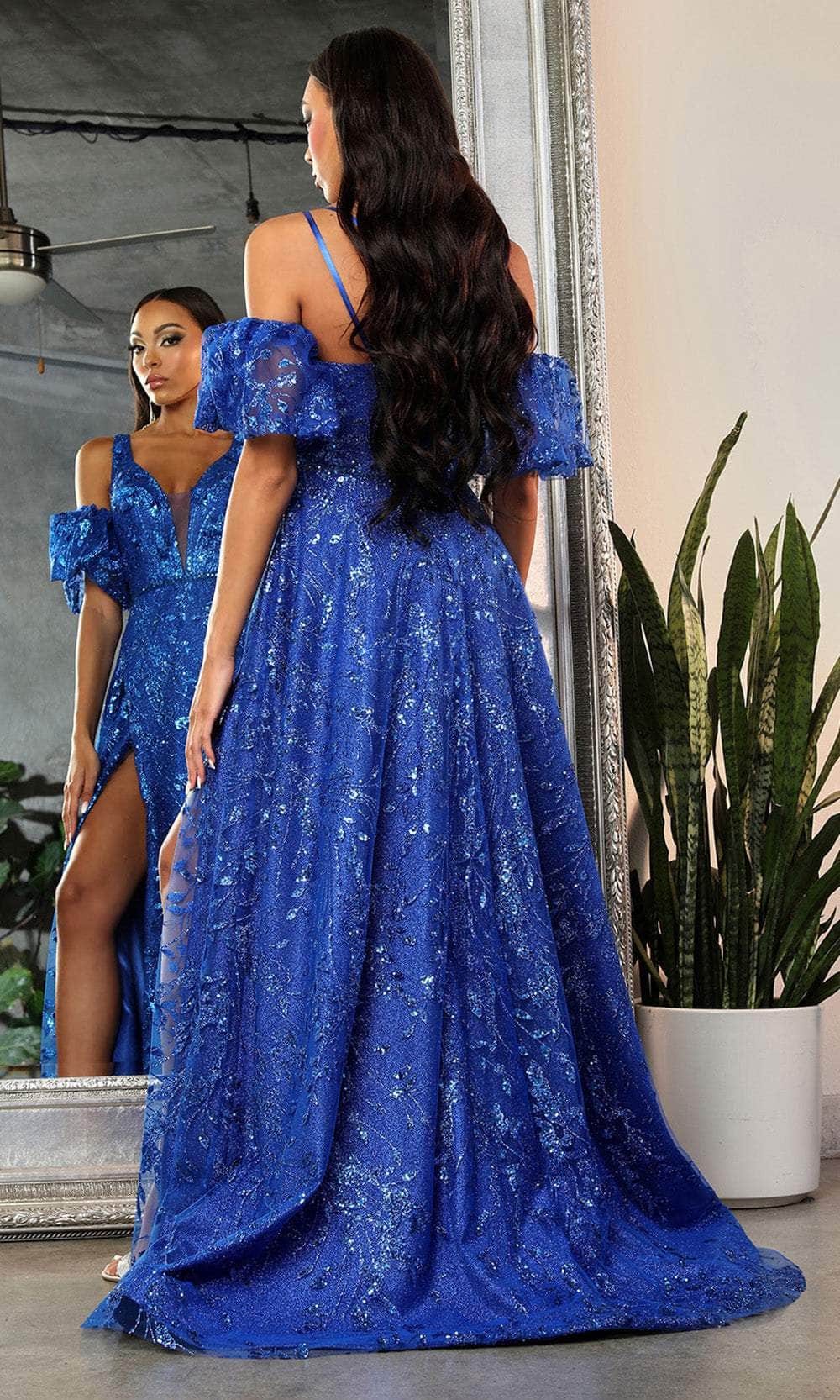 a line glitter prom dress Glitter Prom Dress Princess A-line V-neck Sleeveless Tulle Satin Sweep Train