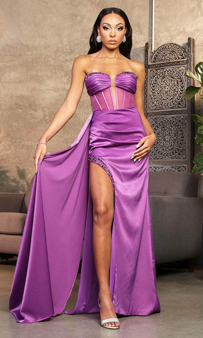 May Queen MQ2039 - Sweetheart Corset Prom Dress Prom Dresses 4 / Purple