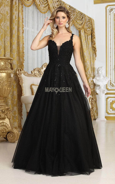 May Queen MQ2051 - Embellished Applique Long Dress Special Occasion Dresses