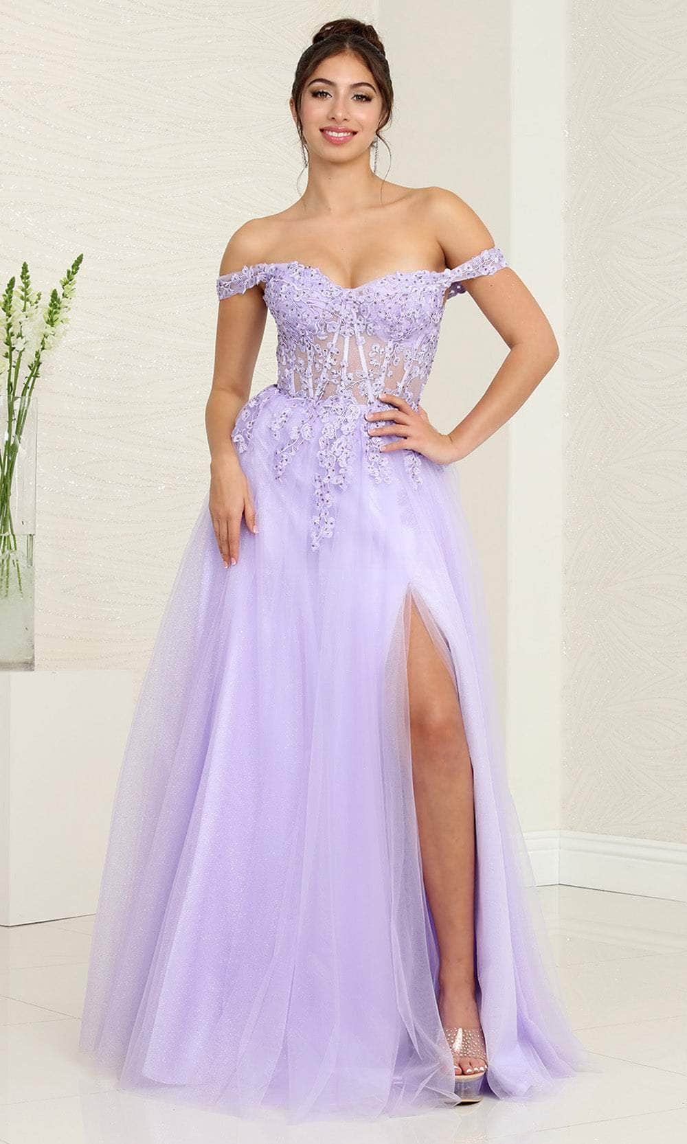 May Queen MQ2053 - Sweetheart Embellished Prom Gown Prom Dresses 4 / Lilac
