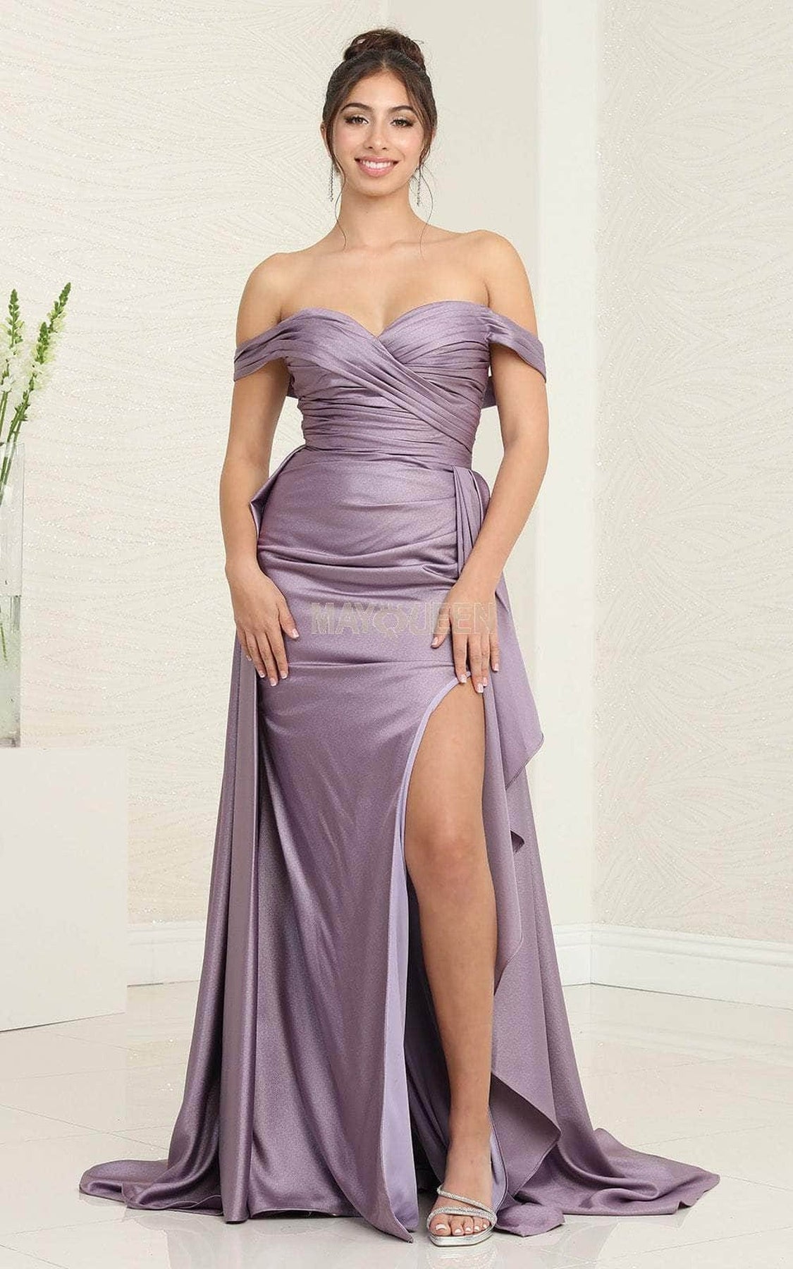 May Queen MQ2056 Off Shoulder  Dress