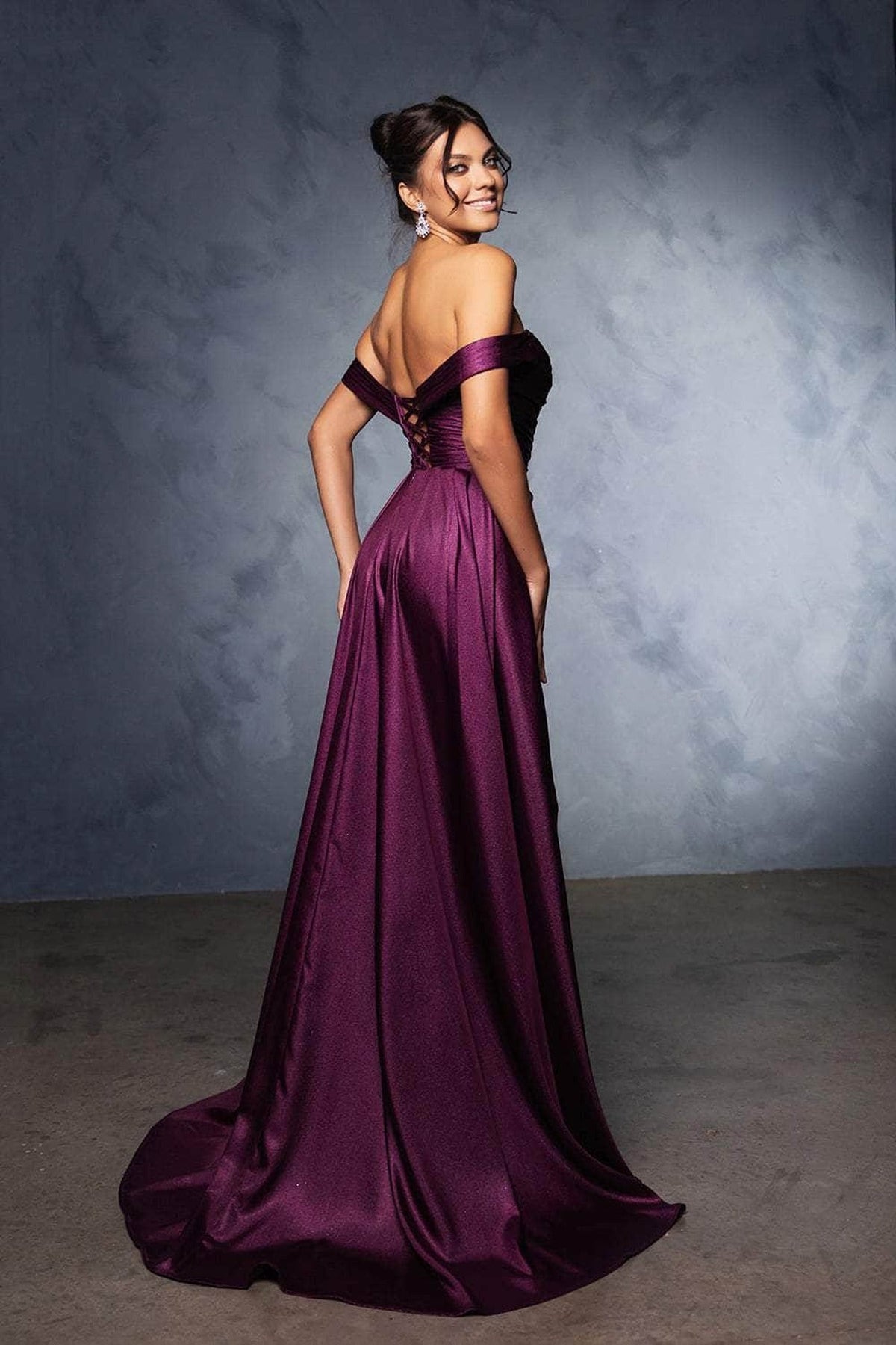 May Queen MQ2056 Off Shoulder  Dress