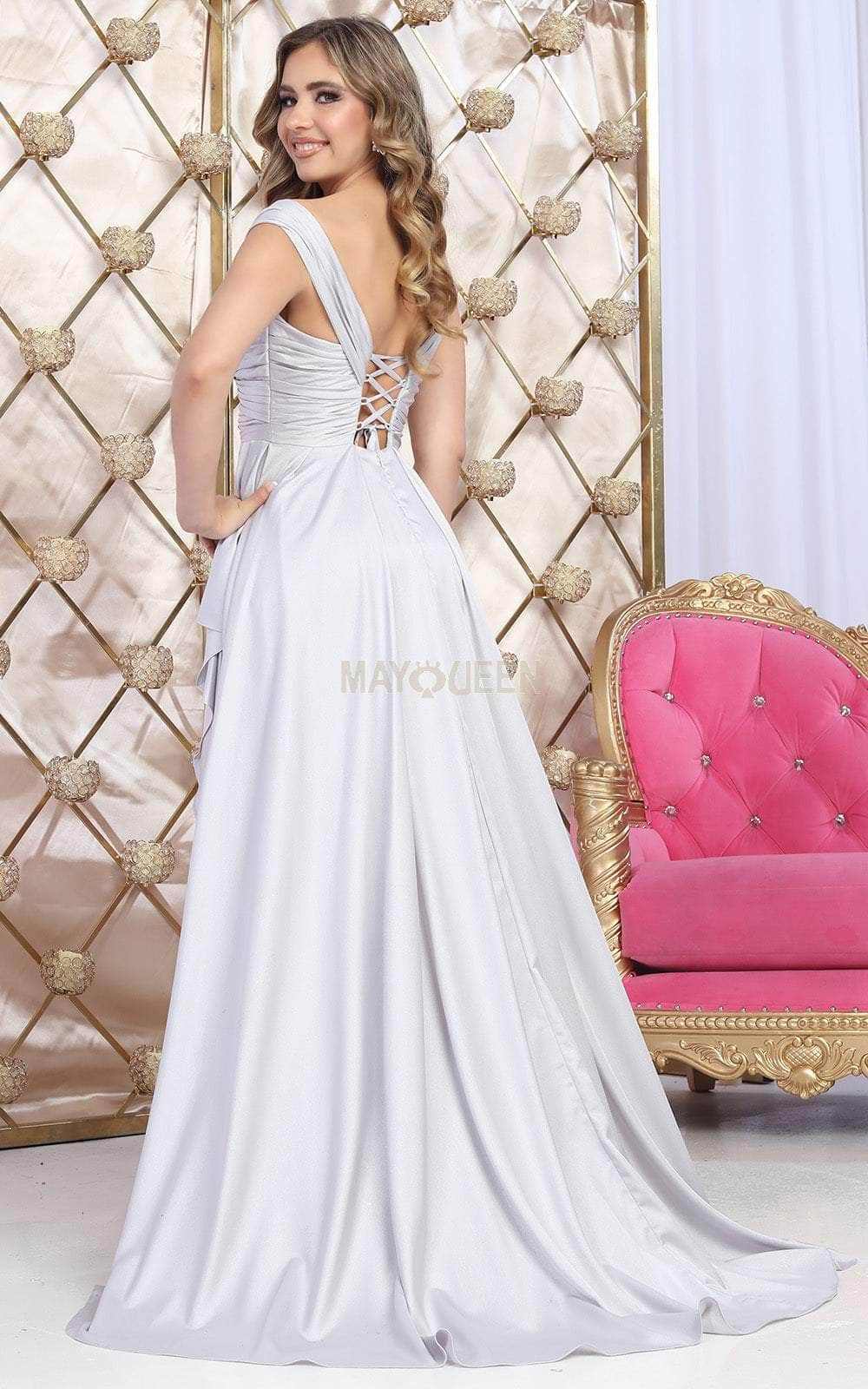 May Queen MQ2056 - Ruched Overskirt Prom Dress Special Occasion Dresses