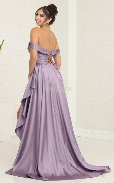 May Queen MQ2056 - Ruched Overskirt Prom Dress Special Occasion Dresses