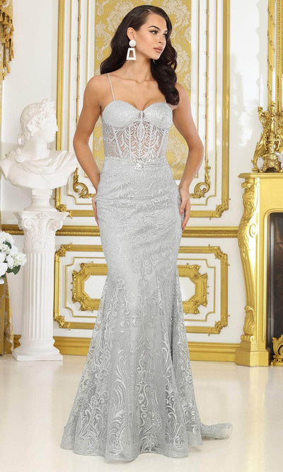 May Queen MQ2058 - Beaded Mermaid Prom Gown Prom Dresses 4 / Silver