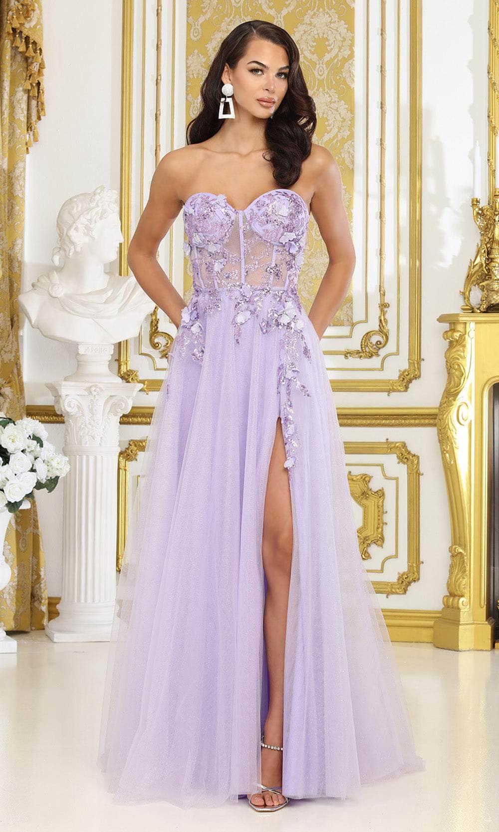May Queen MQ2059 - Strapless Bustier Evening Dress Prom Dresses
