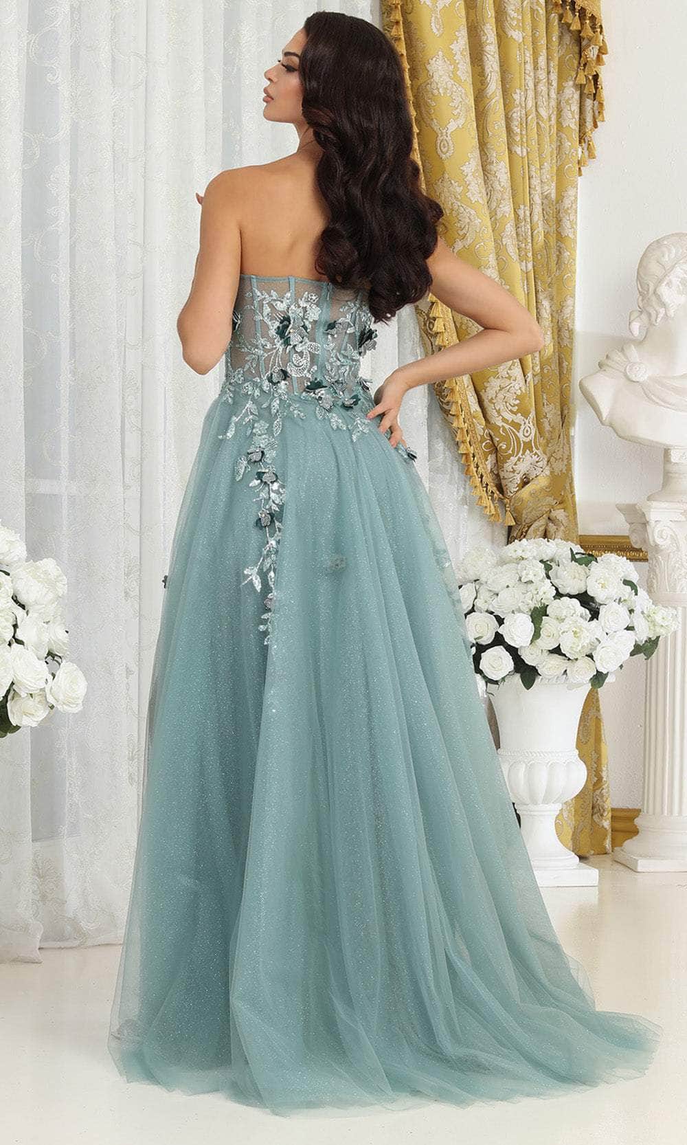 May Queen MQ2059 - Strapless Bustier Evening Dress Prom Dresses