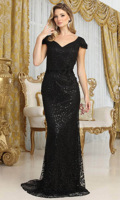 May Queen MQ2062 - Glitter Sheath Evening Dress Evening Dresses