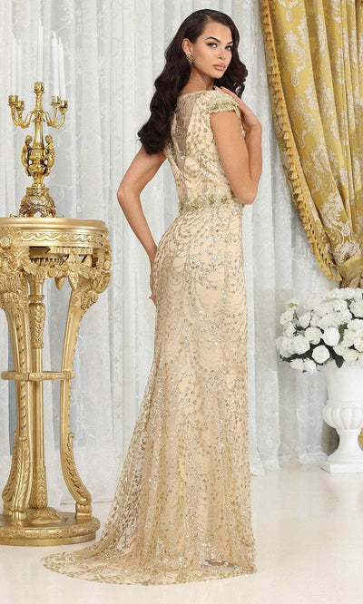 May Queen MQ2062 - Cap Sleeve Glitter Evening Dress Evening Dresses