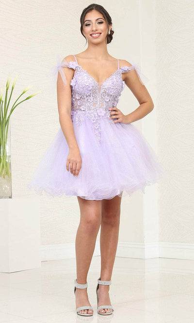 May Queen MQ2066 - Tulle A-Line Cocktail Dress Special Occasion Dresses 2 / Lilac