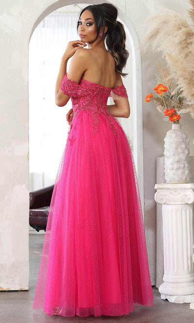 May Queen MQ2079 - Draped Cap Sleeve Prom Gown Evening Dresses