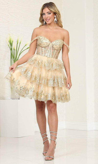 May Queen MQ2094 - Glitter Tiered Cocktail Dress Special Occasion Dresses