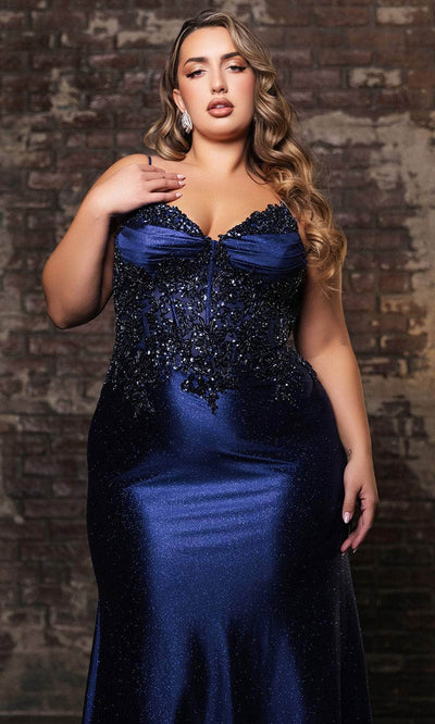 May Queen MQ2122 - Glitter V-Neck Evening Dress Evening Dresses