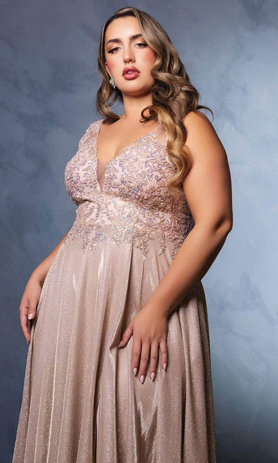 May Queen MQ2137 - V-Neck Pleated Prom Gown Evening Dresses