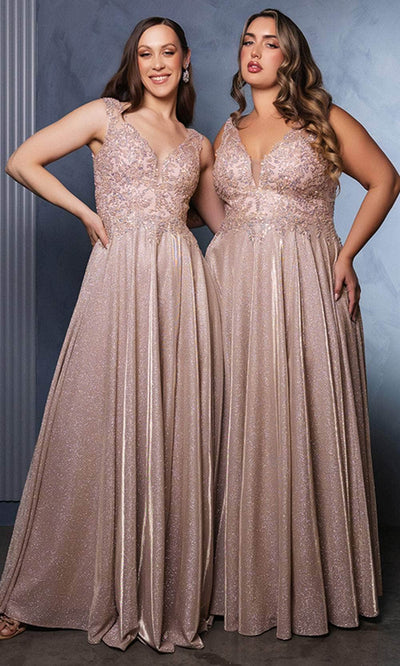 May Queen MQ2137 - V-Neck Pleated Prom Gown Evening Dresses