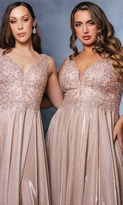 May Queen MQ2137 - V-Neck Pleated Prom Gown Evening Dresses