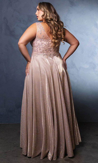May Queen MQ2137 - V-Neck Pleated Prom Gown Evening Dresses