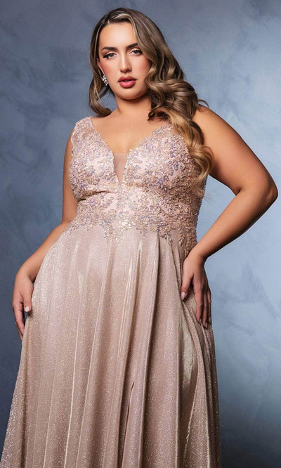 May Queen MQ2137 - V-Neck Pleated Prom Gown Evening Dresses