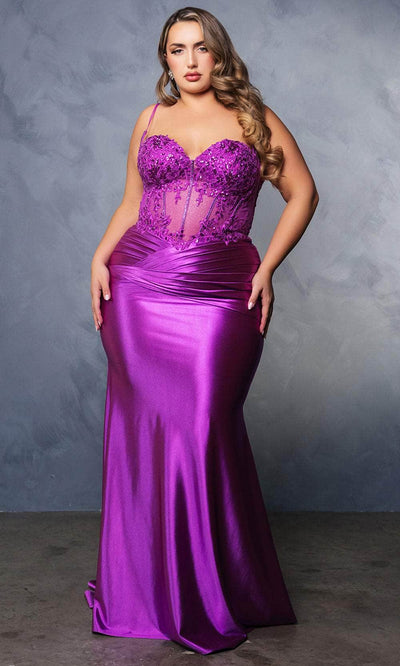 May Queen MQ2139 - Floral Sheath Evening Dress Prom Dresses