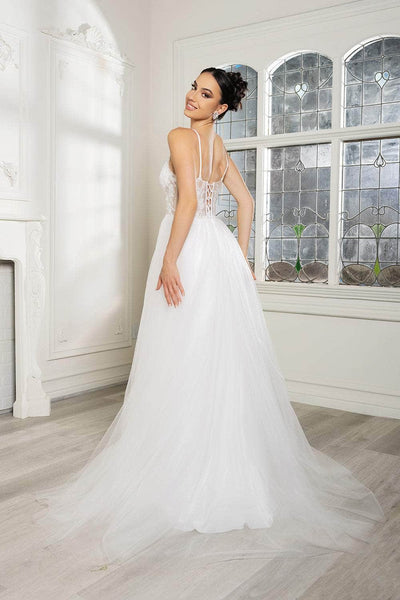 May Queen MQ2167 - V-Neck Dress with Embroidered Bodice Prom Dresses