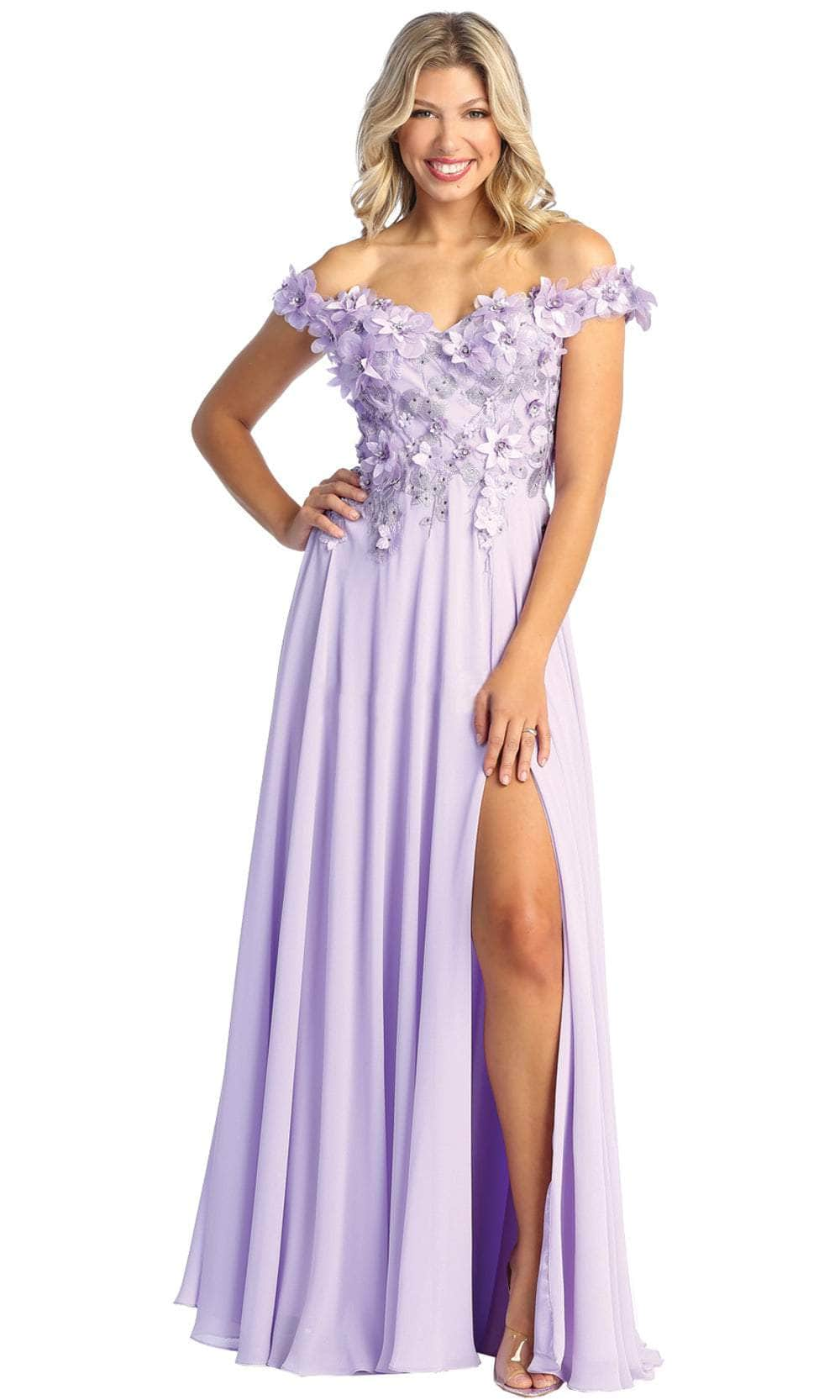 May Queen RQ7942 - Floral Appliqued Sweetheart Prom Gown Prom Dresses 4 / Lilac