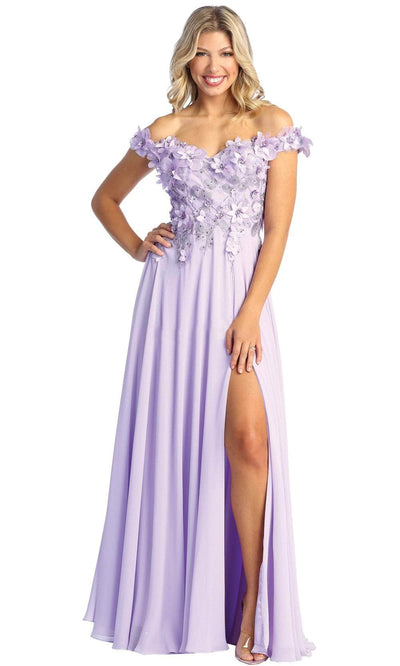 May Queen RQ7942 - Floral Appliqued Sweetheart Prom Gown Prom Dresses 4 / Lilac