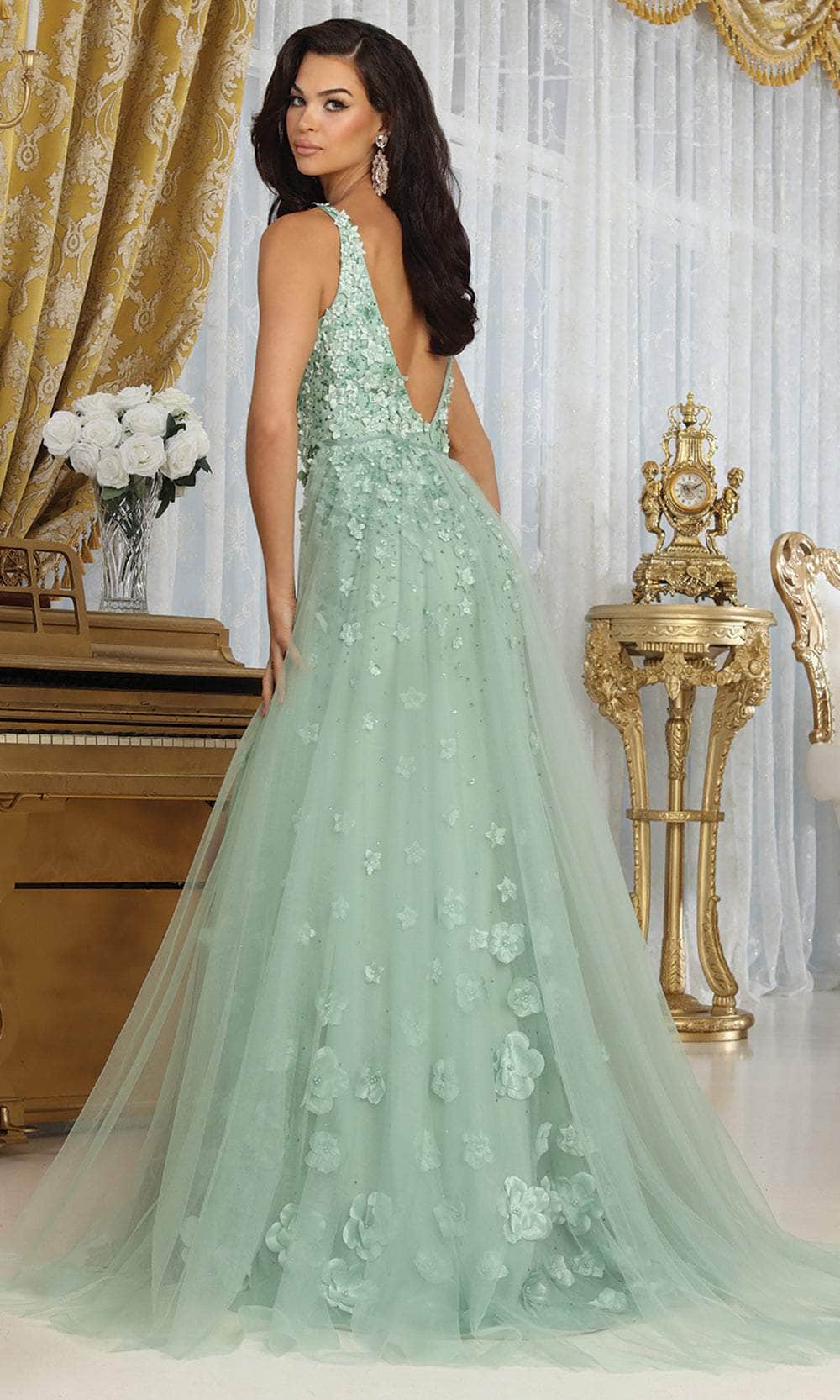 May Queen RQ8031 - Appliqued Sleeveless Prom Gown Prom Dresses