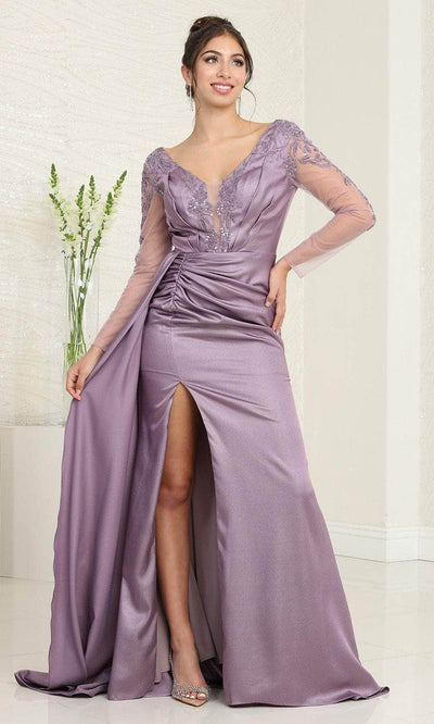 May Queen RQ8045 - Plunging V-Back Prom Gown Prom Dresses 4 / Victorian Lilac