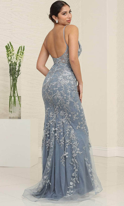 May Queen RQ8047 - Embroidered Sheath Prom Gown Evening Dresses