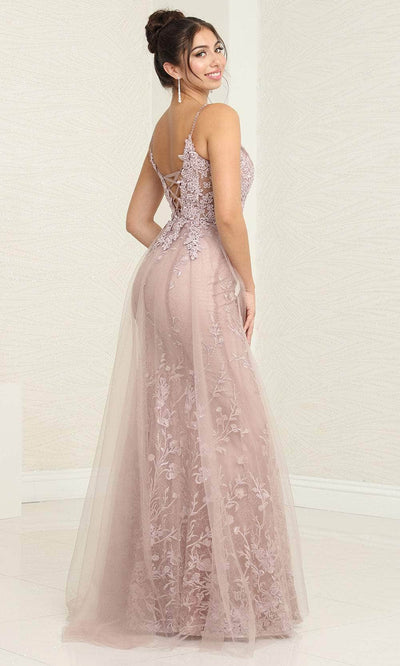 May Queen RQ8051 - Embroidered Sheath Prom Gown Prom Dresses