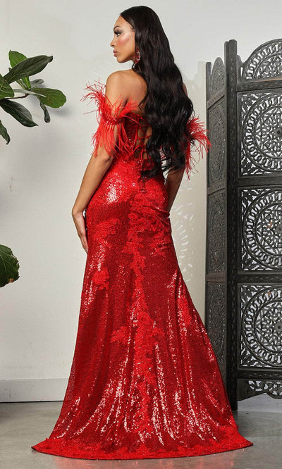 May Queen RQ8058 - Applique Detailed Prom Dress Special Occasion Dresses