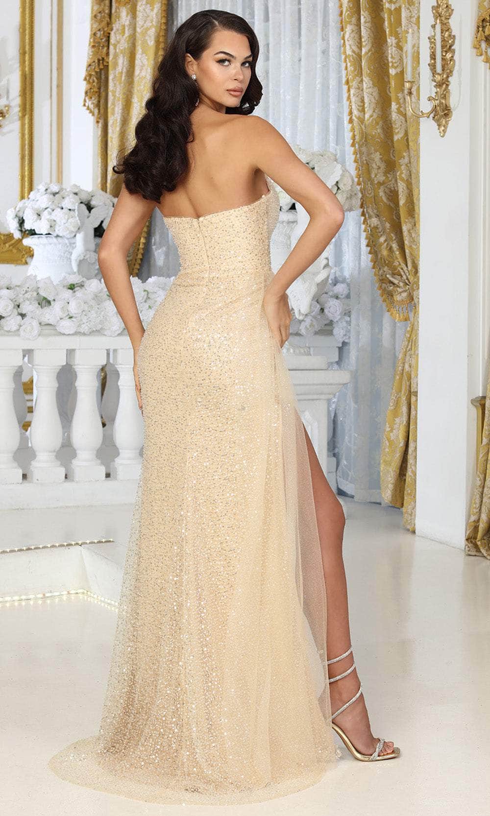 May Queen RQ8068 - Plunging Sheath Prom Gown Prom Dresses
