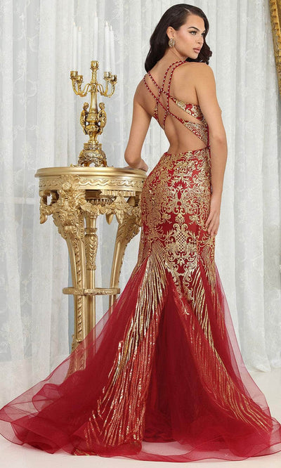 May Queen RQ8079 - Embellished Mermaid Prom Gown Evening Dresses