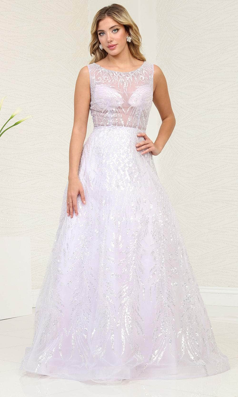 May Queen RQ8081 - Sequin A-Line Prom Gown Evening Dresses 4 / Lilac