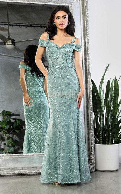 May Queen RQ8088 - Floral Applique Prom Dress Special Occasion Dresses